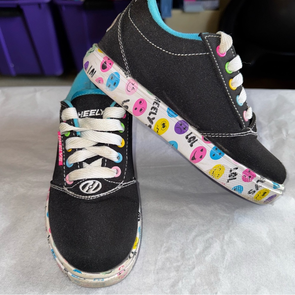 Heelys Kids' Black Sneakers with Colorful Emoji Accents